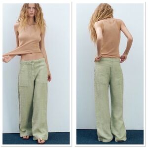 Zara Pocket Front Linen Pants